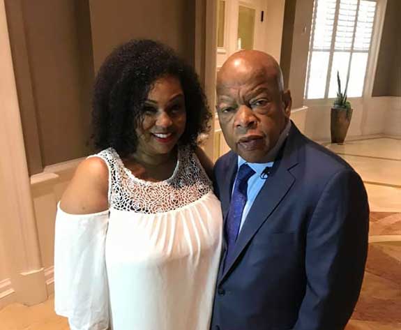 Latoya Holman with the late Congressman John Lewis