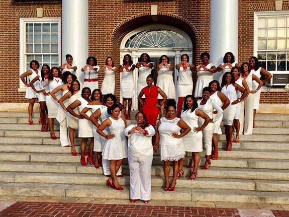 Latoya Holman with her Line Sisters of Delta Sigma Theta Sorority Inc.