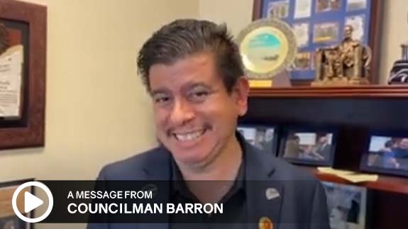 Click to watch a message from City of North Las Vegas Councilman Barron