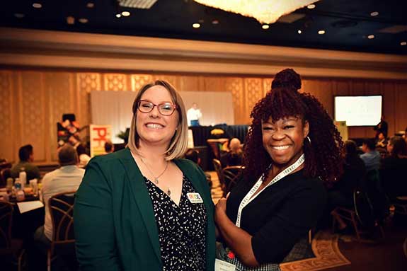 Lead conference organizers Joslyn Hatfield, and Yinka Freeman