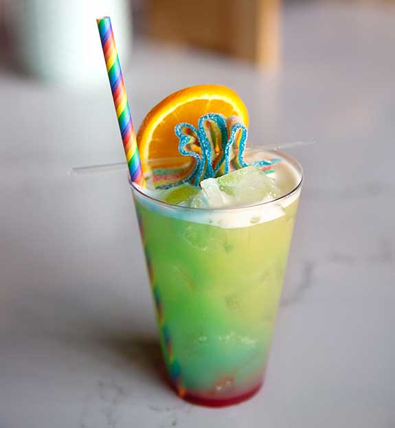 PRIDE Night specialty beverage with the Las Vegas Aviators