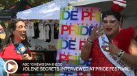 Click here to watch Jolene Secrets be interviewed at the San Diego Pride Festival.
