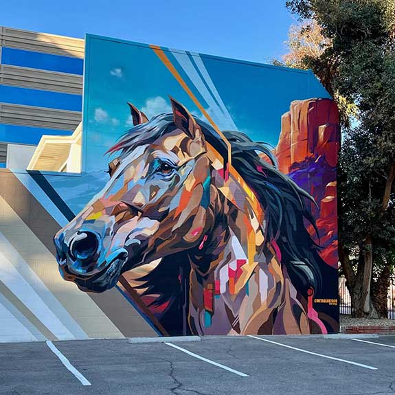 Brian-Alvarez-003 “Spirit of Nevada” (2024) by artist Gear Duran. 428 S 4th St, Las Vegas, NV 89101