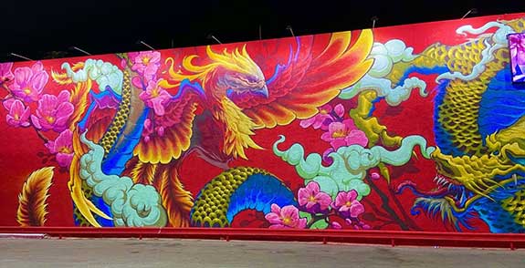 Brian-Alvarez-004 “Vegas Rising” (2020) by artist Gear Duran and curator Brian “Paco” Alvarez (Chinatown Las Vegas). 3226 W Spring Mountain Rd, Las Vegas, NV 89102